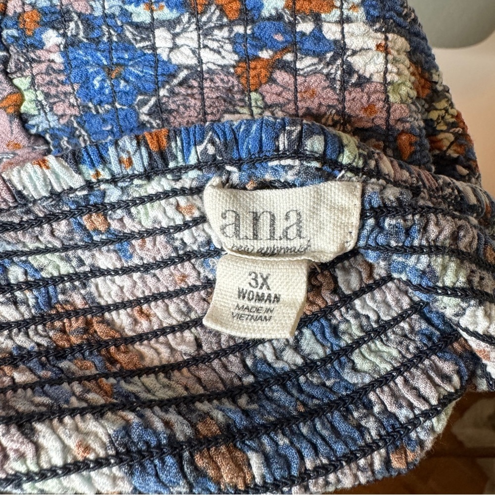 Smocked Blue Floral Off-Shoulder Dress - Picture 4 of 4
